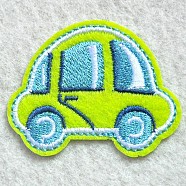 Computerized Embroidery Cloth Iron on/Sew on Patches, Costume Accessories, Appliques, Car, Green, 40x50mm(DIY-I013-25)