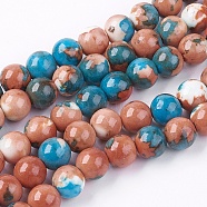 Synthetic Fossil Beads Strands, Dyed & Heated, Round, Colorful, 8mm, Hole: 1mm, about 50pcs/strand, 15.7 inch(G-L028-8mm-05)