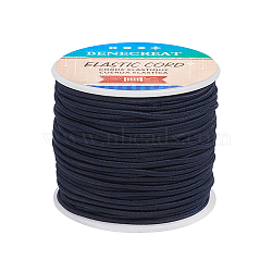 Elastic Cord, Polyester Outside and Latex Core, Prussian Blue, 2mm, about 50m/roll, 1roll/box(EW-BC0002-11)
