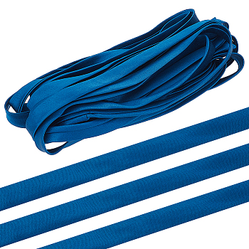 6M Polyester Satin Ribbons, for Webbing Dress Zipper Replacements, Marine Blue, 5/8~5/8 inch(15~17mm), about 6.56 Yards(6m)/Roll