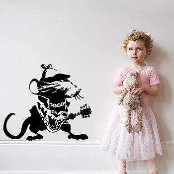 PVC Wall Stickers, Wall Decoration, Mouse, 800x380mm, 2 sheets/set
