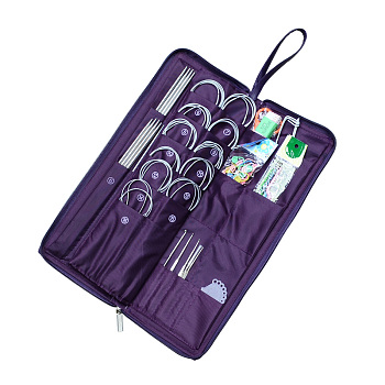Stainless Steel Knitting Tool Sets, Mixed Color, 385x135x42mm