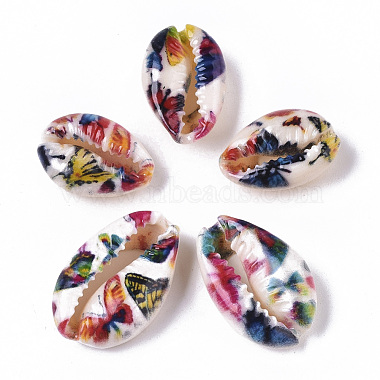 Printed Natural Cowrie Shell Beads(X-SSHEL-R047-01-C05)-2