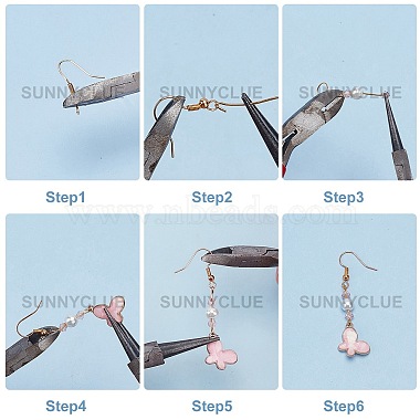 Sunnyclue bricolage kits de fabrication de boucles d'oreilles sur le thème du papillon(DIY-SC0001-95G)-4