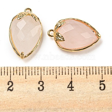 pendentifs à facettes en quartz rose naturel(G-M431-06G-03)-3