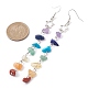 Chakra Theme Natural & Synthetic Gemstone Chip Dangle Earrings(EJEW-JE05629-01)-3