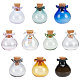 Elite 10Pcs 10 Colors Lucky Bag Shape Glass Cork Bottles Ornament(AJEW-PH0004-64)-2