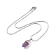 5Pcs 5 Style Natural Mixed Gemstone Bullet Pendant Necklaces Set with 304 Stainless Steel Snake Chains for Women(NJEW-JN04147)-2
