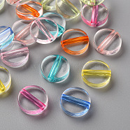 Transparent Acrylic Beads, Flat Round, Mixed Color, 16x5mm, Hole: 2.8mm(X-TACR-S154-09A)