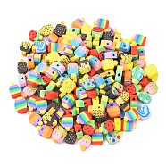 Handmade Polymer Clay Beads, Ice Lolly, Mixed Color, 10~11.5x6~8x4~4.5mm, Hole: 1.5~1.8mm, 100pcs/bag(CLAY-CJC0014-01)