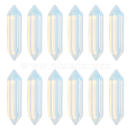 12Pcs Faceted Opalite Beads, Double Terminated Point, for Wire Wrapped Pendants Making, No Hole/Undrilled, 30x9x9mm, 12pcs/box(G-OC0003-66)
