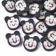 Handmade Polymer Clay Cabochons, Black, 10~11x9~10x1.5~2mm, about 200~250pcs/50g(X-CLAY-S091-040)