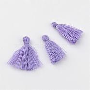 Polycotton(Polyester Cotton) Tassel Pendant Decorations, Lilac, 18~21x5~6mm(FIND-S228-23)