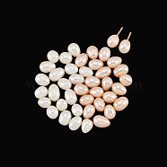 40Pcs 2 Colors Natural Cultured Freshwater Pearl Beads, Half Drilled Hole, Rice, Mixed Color, 7~8x5.5~6mm, Hole: 0.8mm, 20pcs/color(PEAR-NB0001-92A)