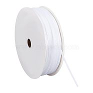 30M Polyester Ribbons, for Wedding Celebration Decoration, White, 2mm, about 32.81 Yards(30m)/Roll(OCOR-WH0058-82)