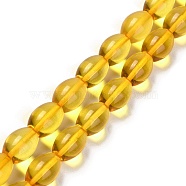 Natural Amber Beads Strands, Oval, 10x7mm, Hole: 0.5mm, about 41pcs/strand, 16.14 inch(41cm)(G-L584-01B)