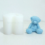 Bear Candle Silicone Molds, For Scented Candle Making, White, 7.2x7x7cm(DIY-L072-015)