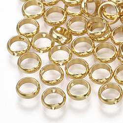 Brass Bead Frames, Ring, Real 18K Gold Plated, 6x2mm, Hole: 0.9mm(X-KK-S348-245A)