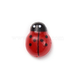 Plastic Cabochons, Ladybug, FireBrick, 13x9.5x5.8mm(FIND-TAC0013-06A-01)