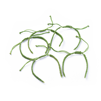Braided Nylon Cord for DIY Bracelet Making, Olive Drab, 145~155x5x2mm, Hole: 2~4mm