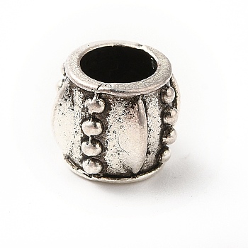 Tibetan Style Alloy European Beads, Large Hole Beads, Rondelle, Antique Silver, 9.5x8mm, Hole: 5mm, about 387pcs/500g