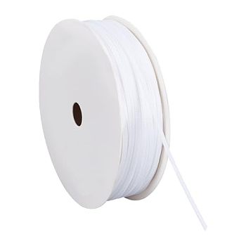 30M Polyester Ribbons, for Wedding Celebration Decoration, White, 2mm, about 32.81 Yards(30m)/Roll