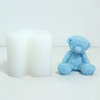 Bear Candle Silicone Molds, For Scented Candle Making, White, 7.2x7x7cm