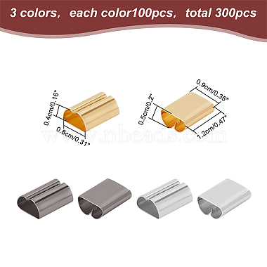 WADORN 300Pcs 3 Colors Iron Folding Crimp Ends(IFIN-WR0001-13)-2