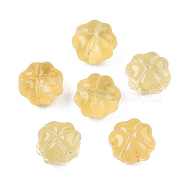 Champagne Yellow Clover Glass Beads