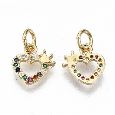 Brass Micro Pave Colorful Cubic Zirconia Charms(ZIRC-S067-165-NF)-2