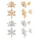 4 Pairs 4 Style Brass Cubic Zirconia Flower Stud Earring Findings(EJEW-BBC0001-15)-1