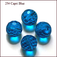 Imitation Austrian Crystal Beads, Grade AAA, Faceted(128 Facets), Round, Dodger Blue, 10mm, Hole: 0.9~1mm(SWAR-F073-10mm-25)