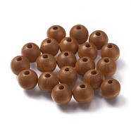 Painted Natural Wood Beads, Round, Peru, 16mm, Hole: 4mm(WOOD-A018-16mm-15)