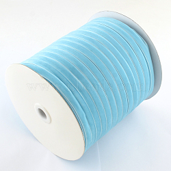 1/4 inch Single Face Velvet Ribbon, Light Sky Blue, 1/4 inch(6.5mm), about 200yards/roll(182.88m/roll)(OCOR-R019-6.5mm-171)