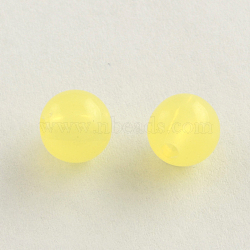 Imitation Jelly Round Acrylic Beads, Champagne Yellow, 10mm, Hole: 1.5mm, about 920pcs/500g(TACR-R112-10mm-03)