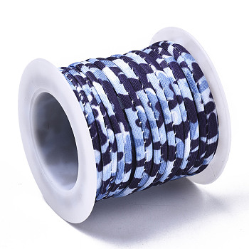 Flat Polyester Elastic Cord, Webbing Garment Sewing Accessories, Dark Slate Blue, 5mm, about 3.28 yards(3m)/roll