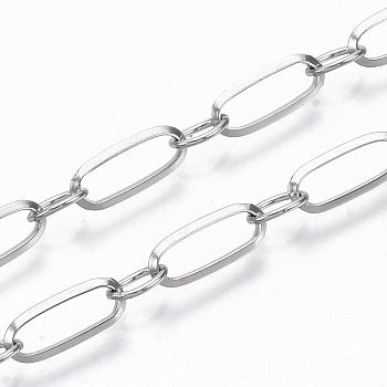 304 Stainless Steel Figaro Chains, Soldered, Stainless Steel Color, 9.5x4x0.7mm, about 39.37 inch(1m)/strand