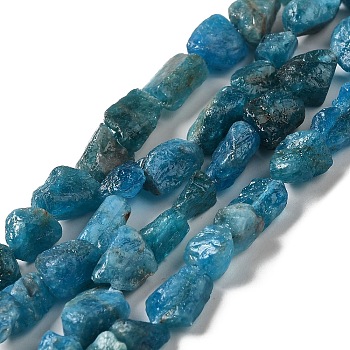 Raw Rough Natural Apatite Beads Strands, Nuggets, 4.5~12x4.5~8x4~8mm, Hole: 0.9mm, about 63~66pcs/strand, 15.47''~16.34''(39.3~41.5cm)