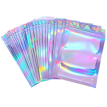 Laser Plastic Zip Lock Bags, Resealable Packaging Bags, Rectangle, Colorful, 18x12cm