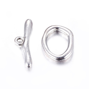 Alloy Toggle Clasps, Lead Free & Cadmium Free & Nickel Free, Antique Silver, Ring:16x21x3mm, Bar:9x29mm, Hole: 2mm.