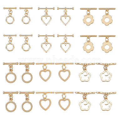 Light Gold Mixed Shapes Brass Toggle Clasps