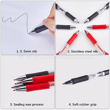 6Pcs 2 Colors Plastic Press Roller Ball Pens(AJEW-GF0006-96)-6