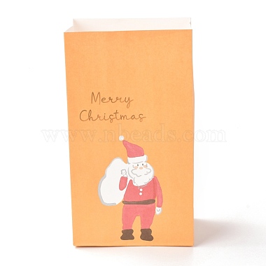 Рождественские тематические прямоугольные бумажные складные сумки(CARB-L008-04A)-3