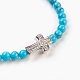 Synthetic Turquoise(Dyed) Beads Stretch Bracelets(BJEW-JB03823-05)-2