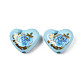 Flower Printed Opaque Acrylic Heart Beads(SACR-S305-28-G02)-2