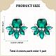 4 Pairs 4 Color Glass Flower Stud Earrings with Crystal Rhinestone(EJEW-AN0002-57)-7