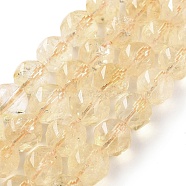 Natural Citrine Beads Strands, Faceted, Double Hearted & Star Cut Beads, 8.5~10.5x9~10.5mm, Hole: 0.8mm, about 40~42pcs/strand, 15.43~15.94 inch(39.2~40.5cm)(G-NH0021-A28-02)