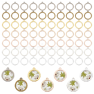 Elite 168Pcs 7 Colors Alloy Open Back Bezel Pendants, for DIY UV Resin, Epoxy Resin, Pressed Flower Jewelry, Ring, Mixed Color, 20x17x1.5mm, Hole: 1.4mm, Inner Diameter: 13.5mm, about 24pcs/color(FIND-PH0018-77)