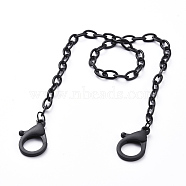 Personalized ABS Plastic Cable Chain Necklaces, Handbag Chains, with Lobster Claw Clasps, Black, 18.97 inch(48.2cm)(NJEW-JN02850-02)