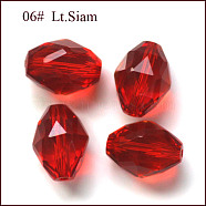 Imitation Austrian Crystal Beads, Grade AAA, Faceted, Oval, Red, 8x6mm, Hole: 0.7~0.9mm(SWAR-F071-9x6mm-06)